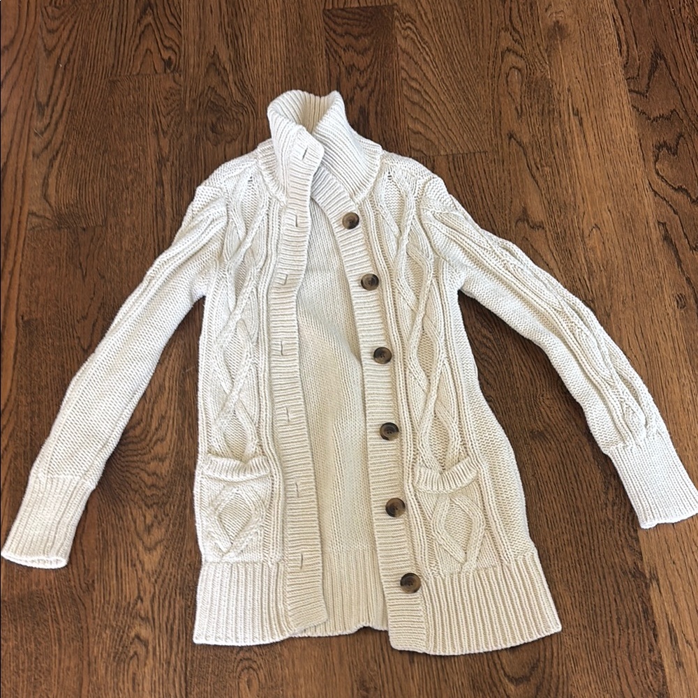 GAP Cream Cable Knit Cardigan